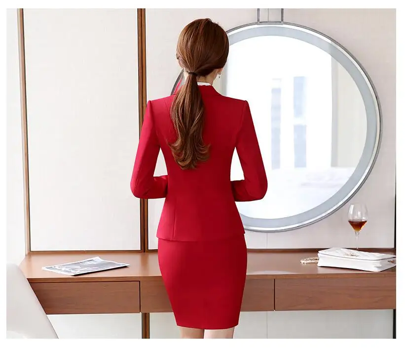 Плюс Размеры S-3XL Женская юбка, костюмы для Для женщин мода осень тонкий Бизнес офис 2 шт. юбка костюм