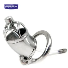 FRRK 304 Stainless Steel Chastity Belt Lockable Penis Cage with Cock Ring Male Chastity Device Urethral Catheter Adult Game long cock cage stainless steel chastity device cage with dilator urethral sounds new penis ring bdsm man prevent erection