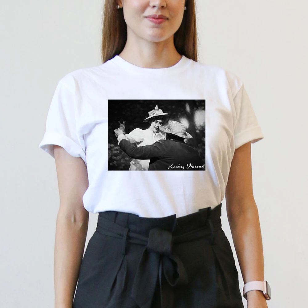 

Vintage female T-shirt Cotton Aesthetic Printed Summer Fashion White Tee Tops Harajuku Stylish Casual women's Large Size Tshirt