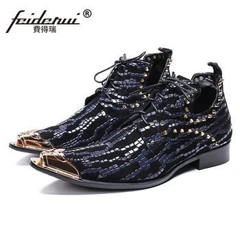 

New Arrival Man Metal Tips High-Top Footwear Pointed Toe Studded Rocker Shoes Cow Suede Leather Men's Riding Ankle Boots SL446