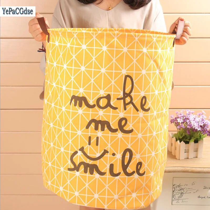 

Foldable Cotton and linen Washing Clothes Laundry Basket Kids Toys Storage Bag Home Storage Organizer