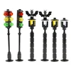 MOC City street Traffic Indicator Lights Building Blocks Halloween Bat Lamp Vintage Park Street Light Model Parts Bricks Toys 2