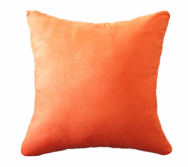 Модный чехол для подушки на заказ замшевый однотонные Однотонная Одежда Подушка Чехол кресло для дивана домашний декор, торговля 30/35/40/45/50 см подарок - Цвет: Orange