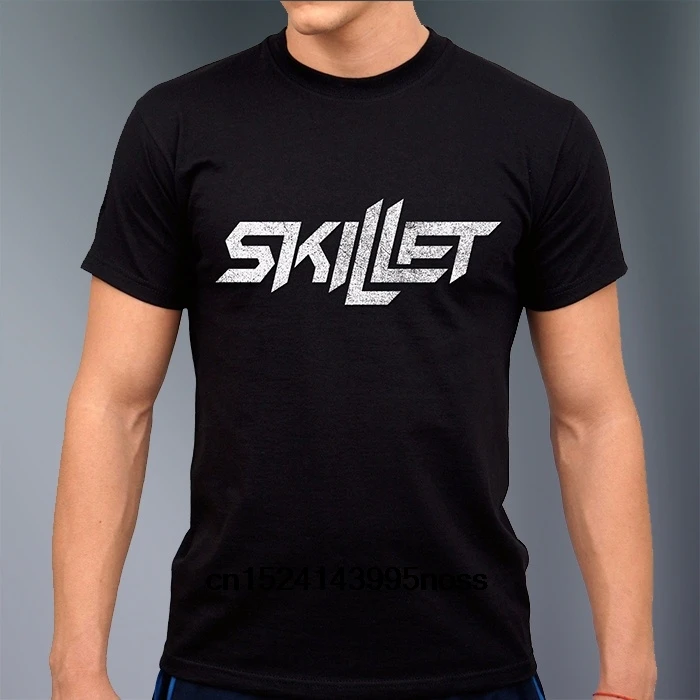 High Quality Skillet Rock Band T shirt Black Summer Men Clothing Print