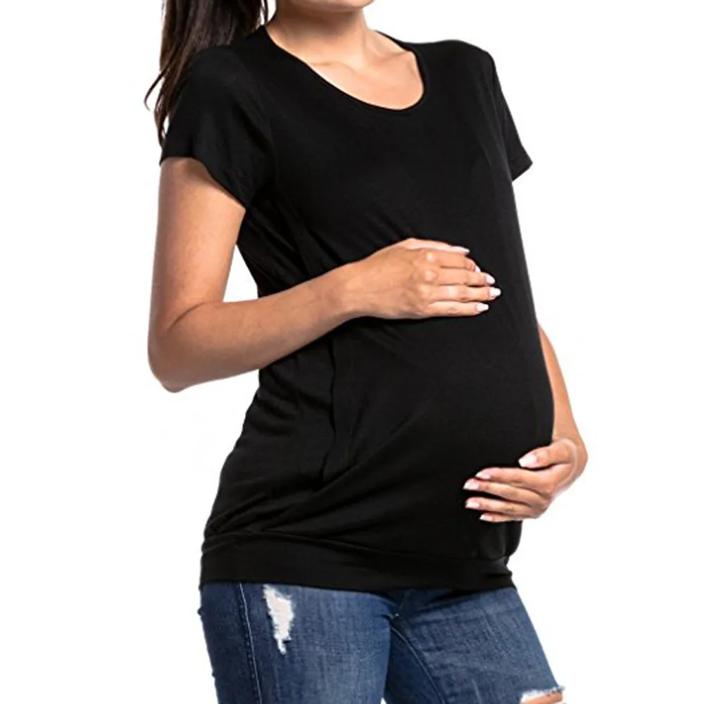 Новая мода 2019 летняя одежда для беременных конверт для младенца Топ Кепки рукава двойной Слои Блузка Футболка короткий рукав ropa De verano