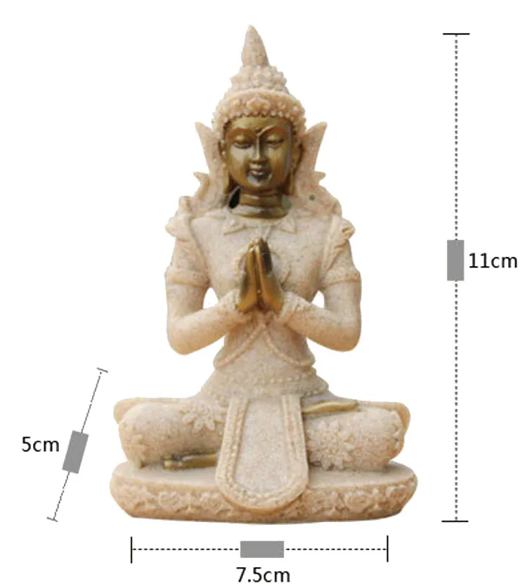 Ермакова Таиланд песчаник статуя Будды фэншуй удача индуистская скульптура ручной работы медитация Будда Статуэтка украшение дома