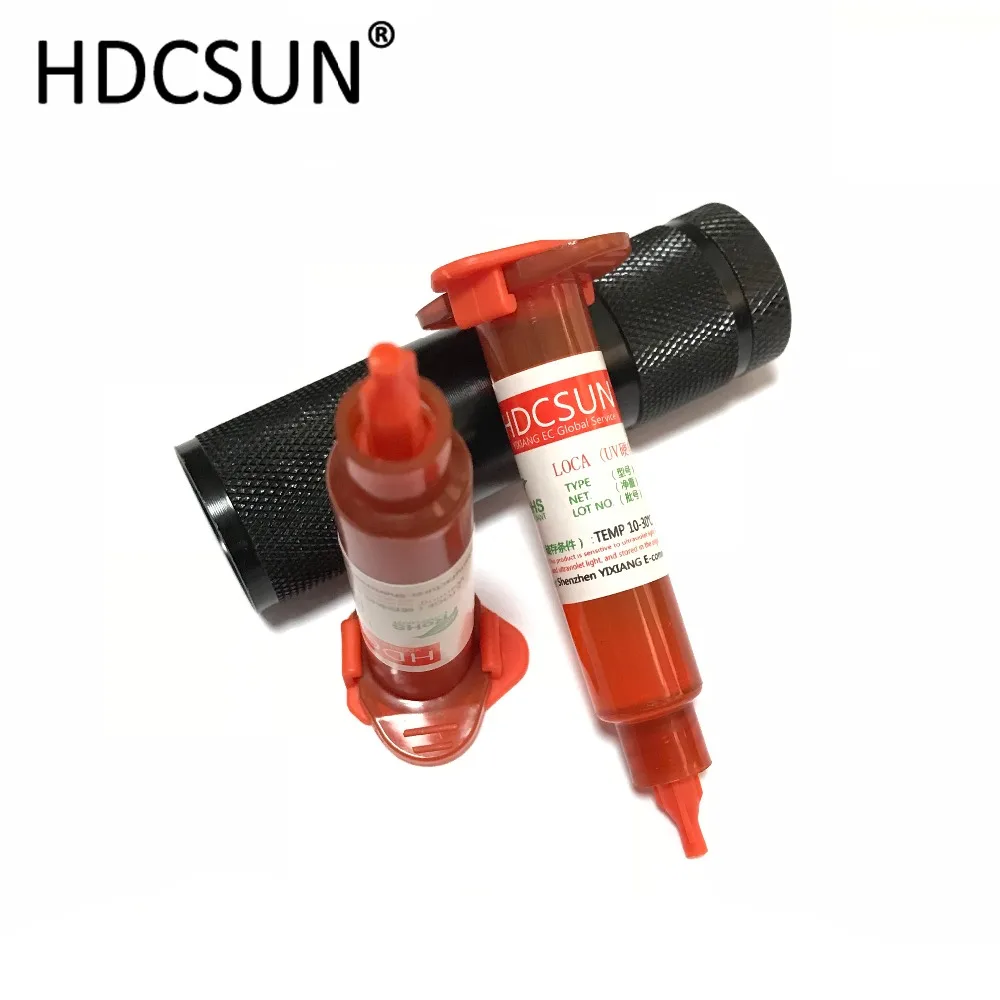 

3Pcs/lot new tp2500 uv glue UV Glue LOCA Liquid Optical Clear Adhesive + 9 LED UV Flashlight UV Curing Adhesive for lcd repair