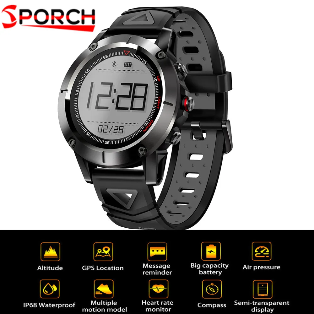 

G01 Sports Smart Watch Bluetooth 4.0 IP68 Waterproof Heart Rate Monitor Sleep Monitor 1.05 inch GPS Smartwatch for Android IOS