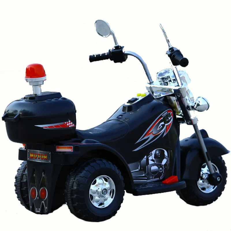 Детский трехколесный мотоцикл, 2 колеса, Электрический мотоцикл для маленьких мальчиков и девочек в возрасте от 3 до 6 лет, большой подарок для езды по бездорожью на автомобиле, уличная игрушка - Цвет: Черный