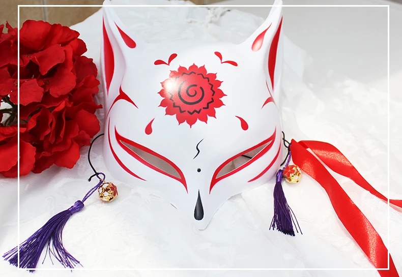 Маска Carnaval с рисунком лисы, маска в японском стиле и ветром, демон, кошка, для мужчин и женщин, для танцев, два-ди, для мужчин, аниме, Вечерние Маски на Хэллоуин