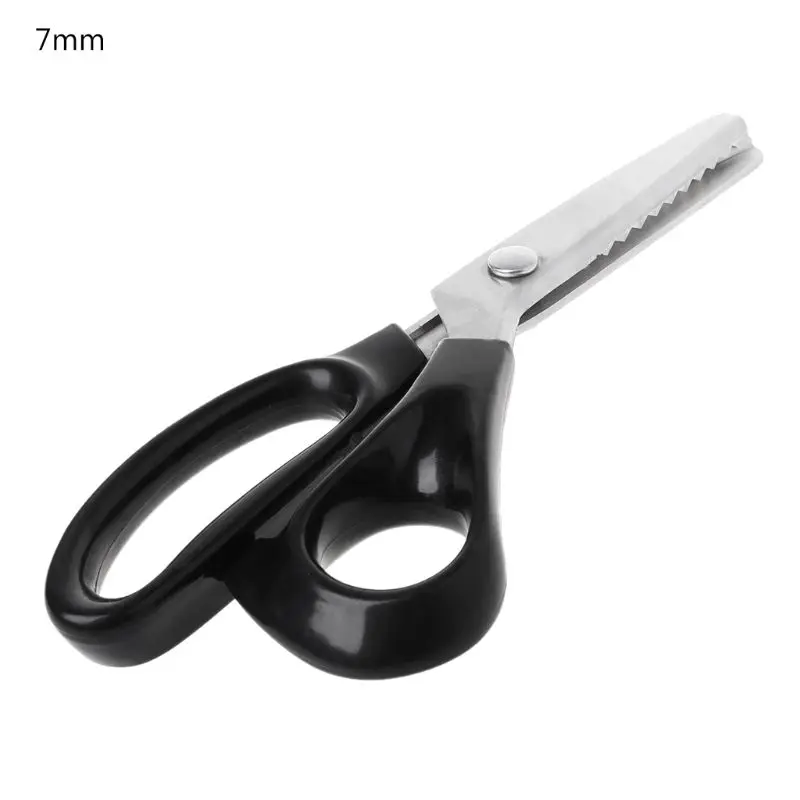 7mm 23.5cm Zig Zag Sewing Cut Dressmaking Tailor Shear Pinking Scissor Leather Craft - Цвет: 7mm