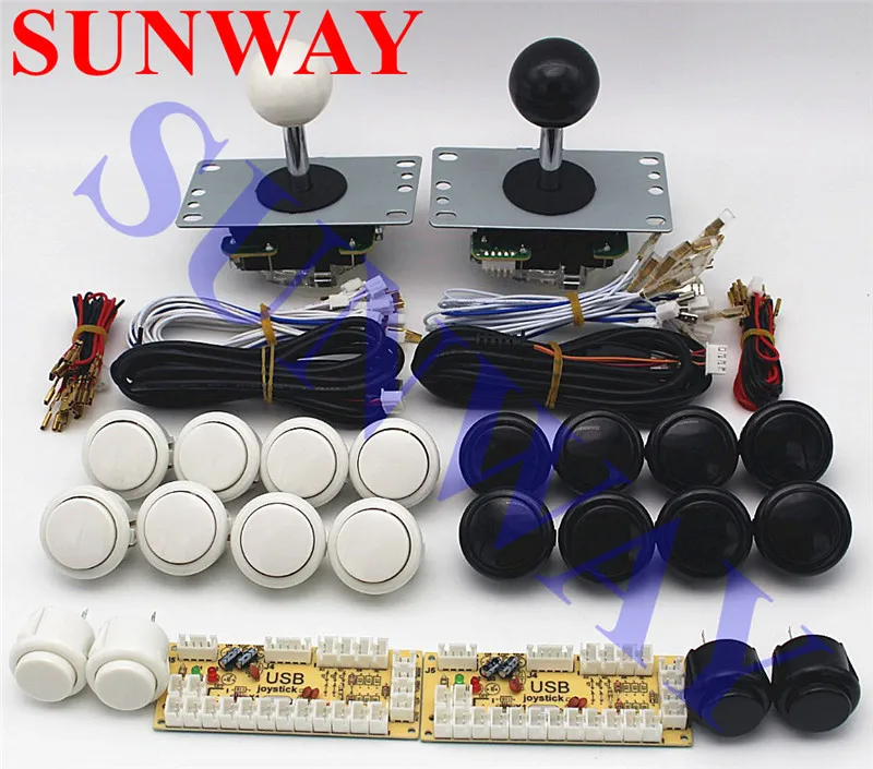 Model 3 2 игрока Zero Delay DIY PC аркадные игровые наборы для Mame Fighting Games джойстик+ sanwa Стиль Кнопка+ провод USB - Цвет: Model 3