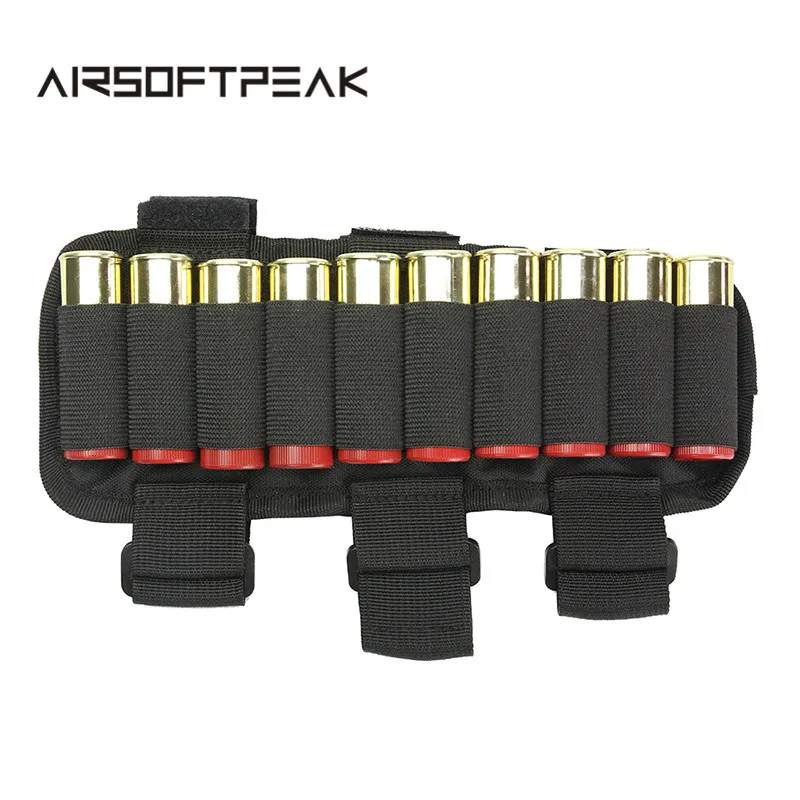 

AIRSOFTPEAK Tactical Shooter's Forearm Shotgun Shell Pouch 12GA Ammo Cartridge Stock Holder Arm Belt Pack Carrier Pouch