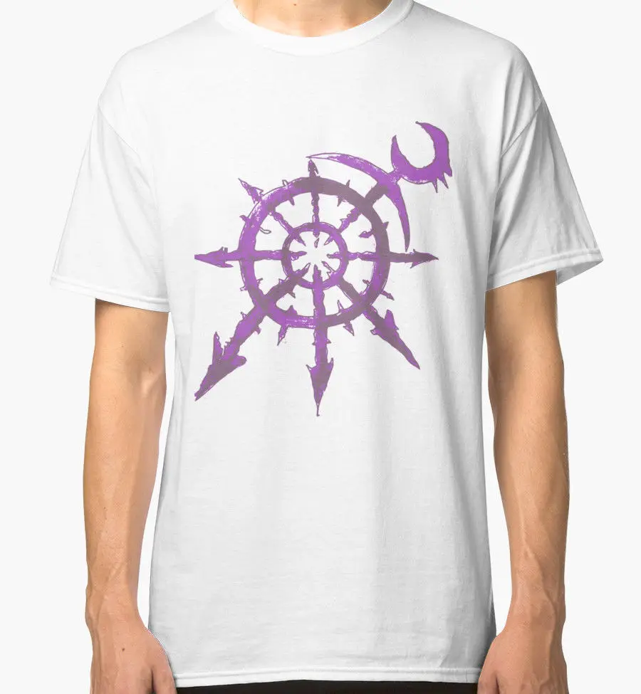 Awesome Shirt Designs Crew Neck Men Short Design Mark Of Chaos Slaanesh