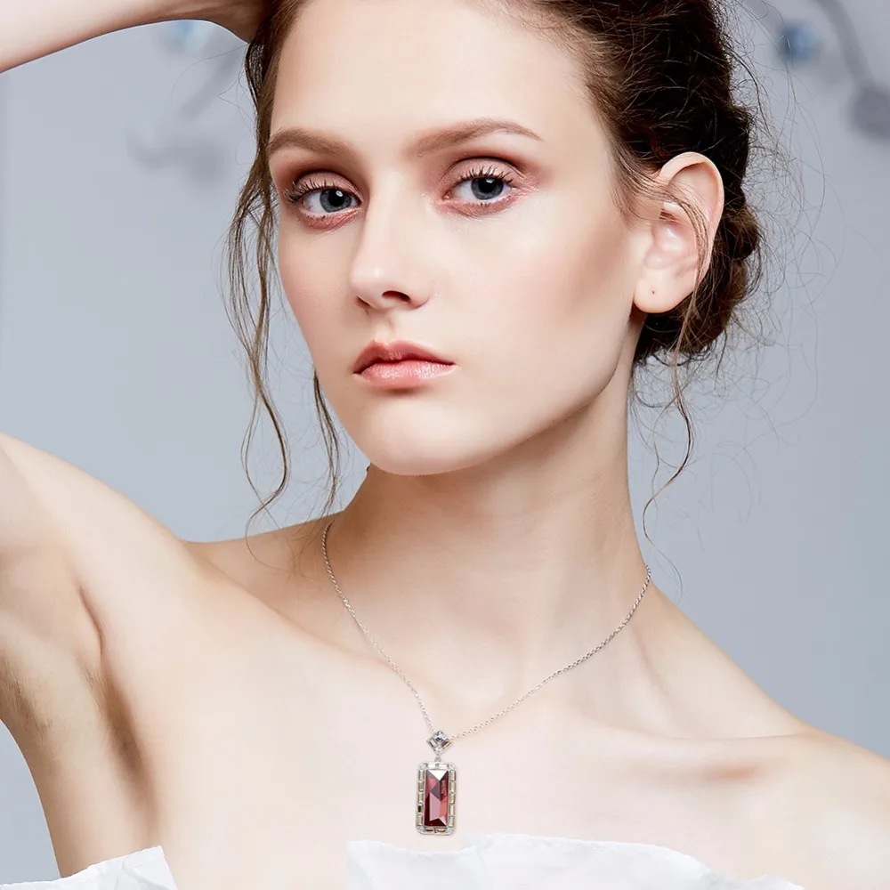 Cdyle украшенный кристаллами Свитер Цепочка Из Нержавеющей Стали Bijoux модные украшения Красный AB Цвет подарок