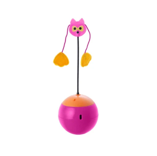 Забавные игрушки для кошек 3 в 1 многофункциональный автоматический спиннинг шарик для котов стакан с Chaser свет и еда диспенсер - Цвет: red
