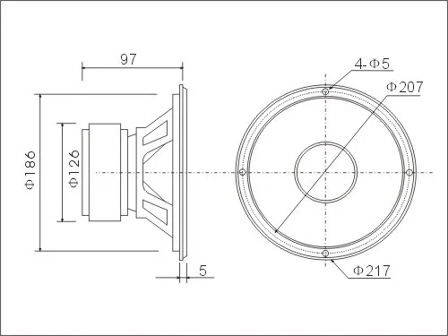 Kasun DL-800 8 дюймовый басовый динамик алюминиевая корзина массивный магнит сабвуфер мощность 200 Вт 6 Ом