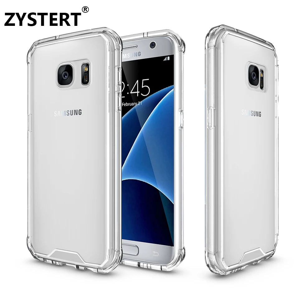 Для Samsung S7 и Edge сопротивление скольжению Гибридный прозрачный Панцири акрил + ТПУ