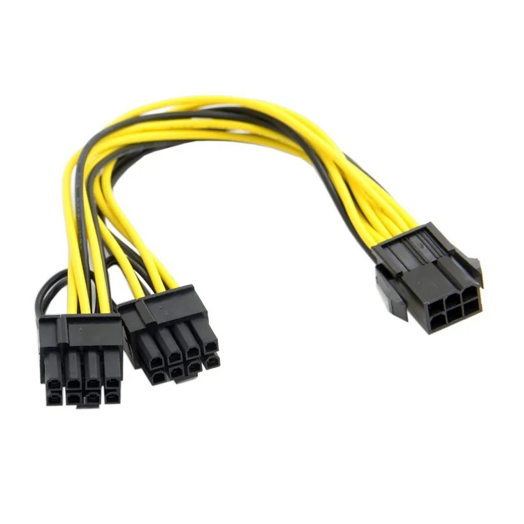 2 قطع بطاقة الرسومات pci اكسبريس موصل pc امدادات الطاقة كابل cpu موليكس 6pin إلى 2 pci-e 8 (6 + 2) دبوس كابل الطاقة الداخلية الخائن