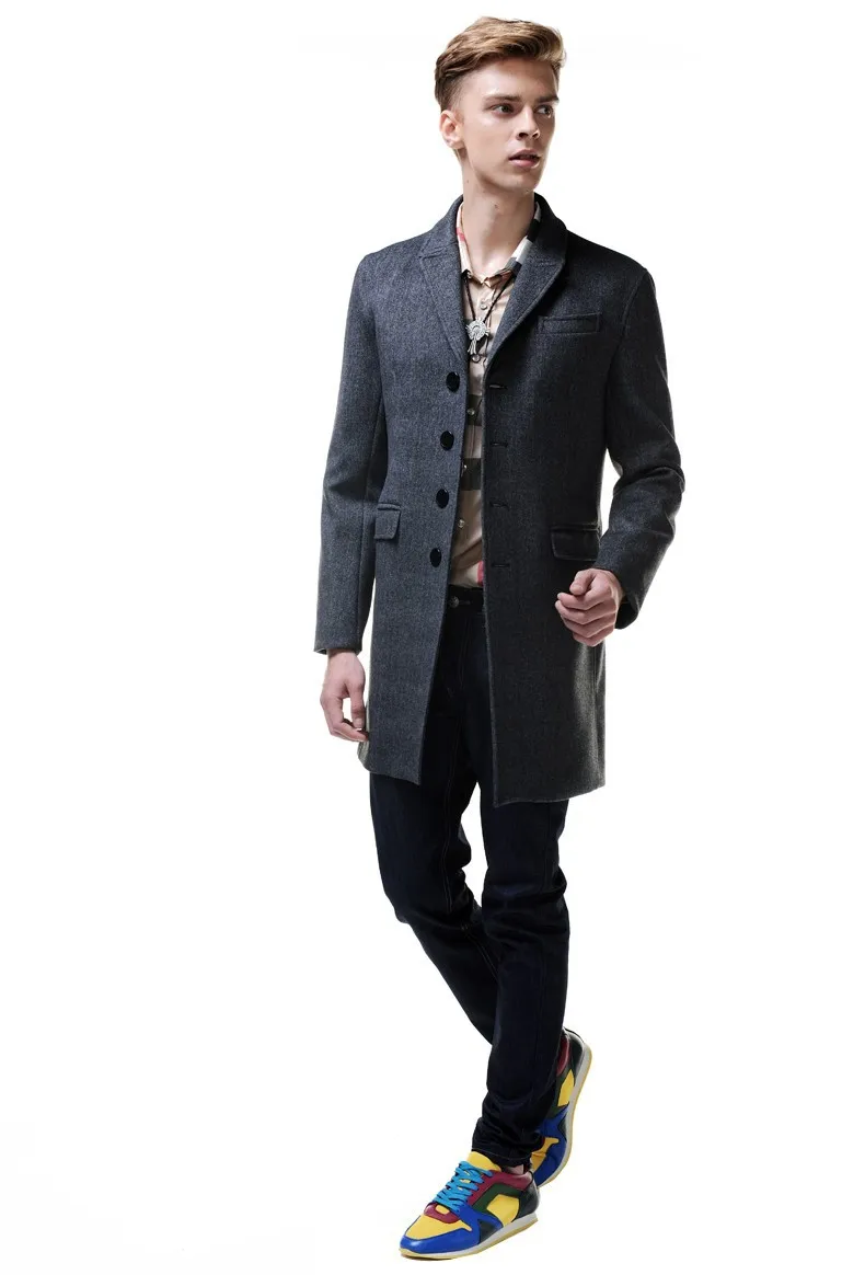 URSMSRT тонкое мастерство однобортное мужское шерстяное пальто куртка и длинные секции