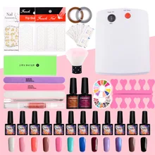 36 Вт УФ лампа Сушилка для ногтей 12 цветов УФ Гель-лак для ногтей Набор для дизайна ногтей 10 мл Гель-лак полный маникюрный набор