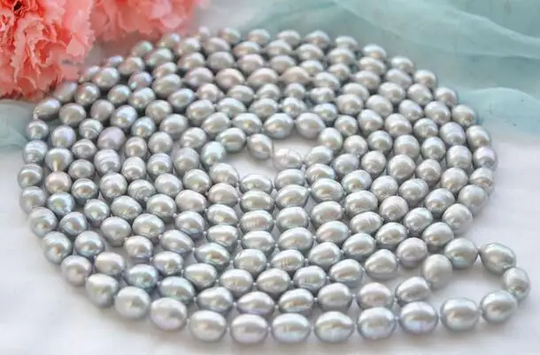 

song voge gem nanJ2106 NATURE gray rice freshwater pearl necklace