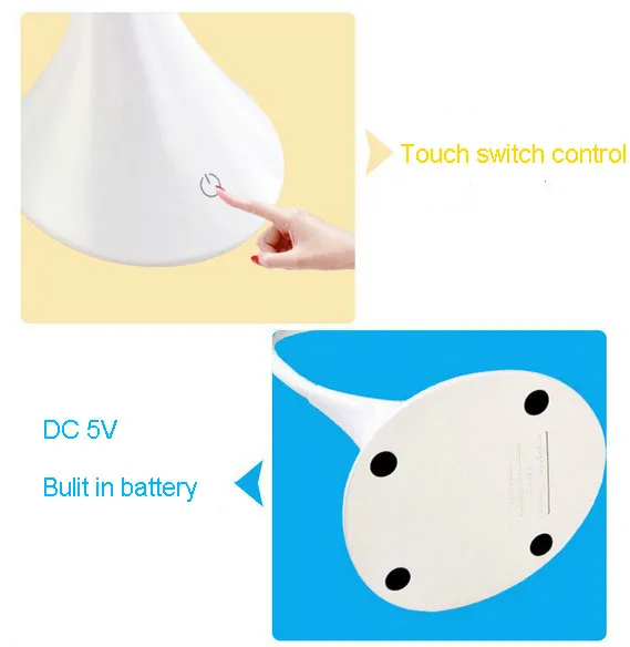 Светодиодная настольная лампа в виде лебедя ночник с аккумулятором гибкий