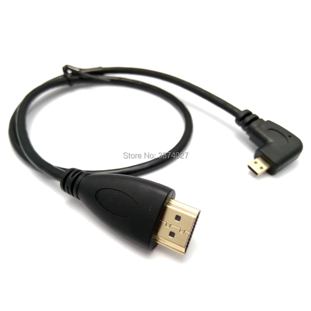 50 см/150 см микро HDMI кабель левый и правый угловой 90 градусов микро HDMI к HDMI кабель для цифровых камер и телефонов планшетов