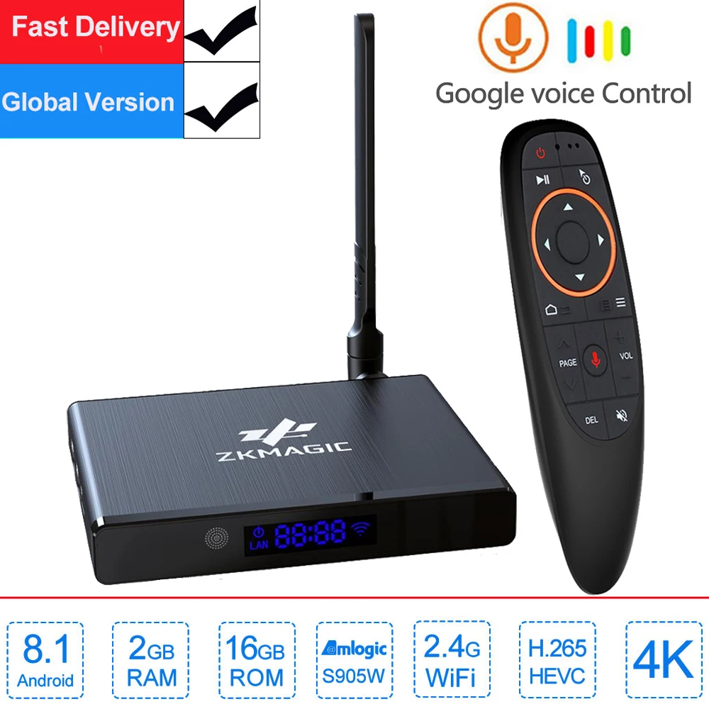 Android tv box Z1W Android 8,1 Smart tv box 2 Гб 16 Гб четырехъядерный процессор Amlogic S905W 2,4 ГГц WiFi приставка медиаплеер Google tv box