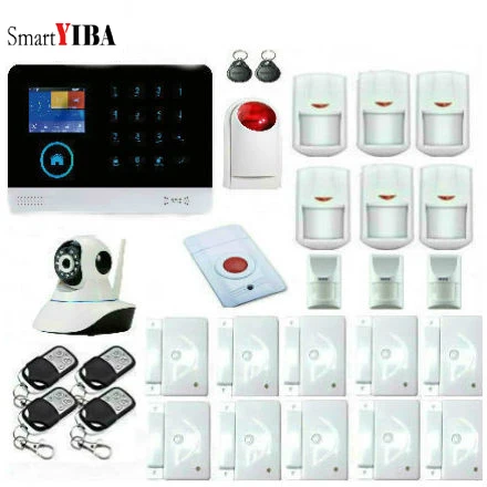 

SmartYIBA WIFI GSM Alarm Home Burglar Security Protection Alarm System IP Network Camera Surveillance Pet Immune Panic Alarm