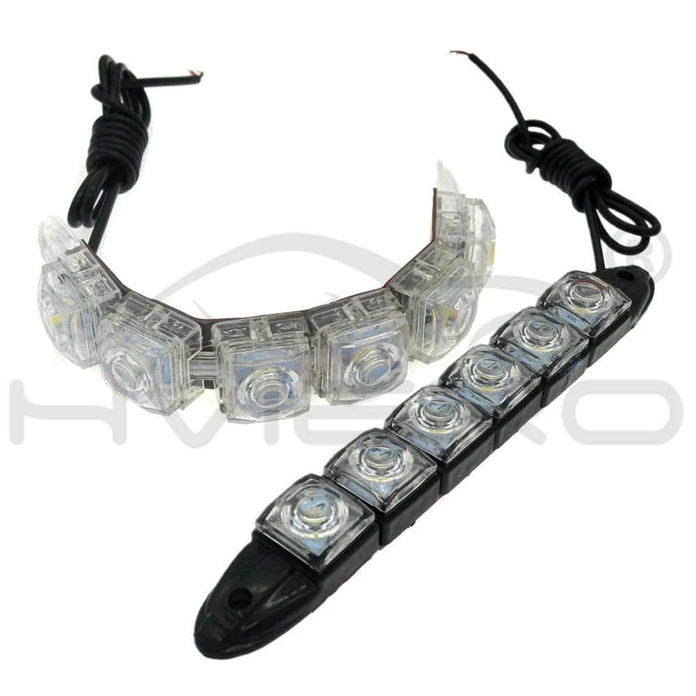 2Pcs Car Led DRL Daytime Running Light Flexible 6LED White Waterproof Driving Fog Bulb Warning Lamp Car Styling DC 12V Auto Led 2Pcs Car Led DRL Daytime Running Light Flexible 6LED White Waterproof Driving Fog Bulb Warning Lamp Car Styling DC 12V Auto Led