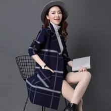 2018 Faux Fur Jacket Plaid Shirt Coat Plaid wool Jacket Women's Wool Coat Women's Slim Coat Ladies Winter Warm Jacket 2018 girls fashion plaid thickening fur collar wool coat jacket