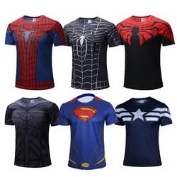 2019 Superman Spiderman Batman с принтом "Мстители футболка Капитан Америка триатлона костюм детские футболки с изображениями Супергероев Комиксов