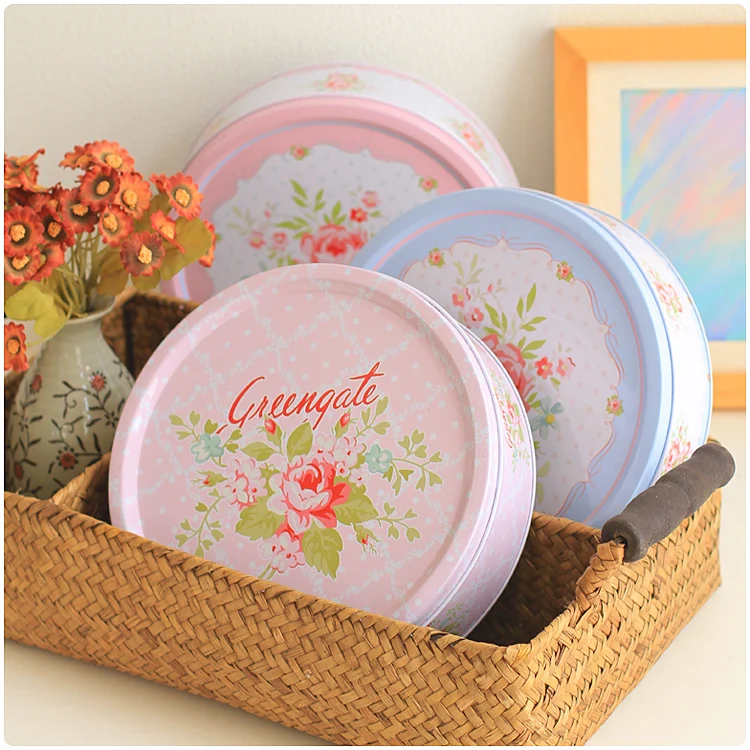 

Nostalgic Flower Tinplate Box Drawer Organizer Pill Case Makeup Storage Jewelry Metal Container Wedding Candy Box Gift Tin Can