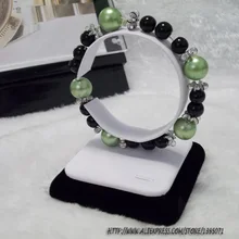 10 шт х Подставка для демонстрации браслетов держатель ювелирных изделий лодыжки показывающий C ошейник стойка дисплея в белом кожзамене и черный бархат