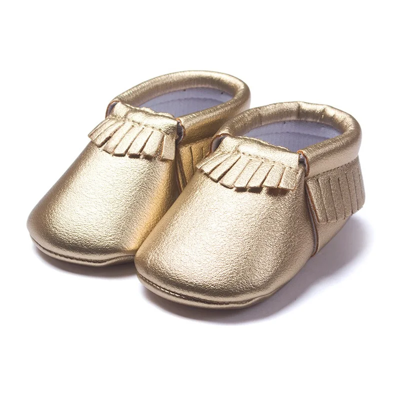 

Handmade Gold Baby Boy Shoe Children moccasins Bebe Sneakers Toddler First Walker PU Soft Fringe Newborn Shoes Top Quality