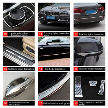 

For BMW 5 series F10 F18 525 Car Inner Center Console Gear Shift Box Sequin air vent frame modification Cover Trim strip sticker