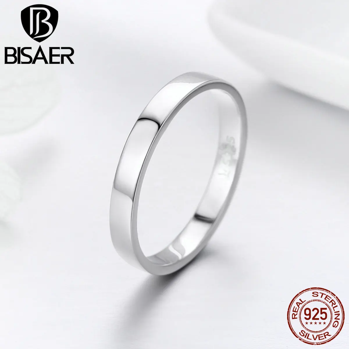 Женское кольцо для помолвки BISAER из 100% стерлингового серебра 925 пробы с сердечком
