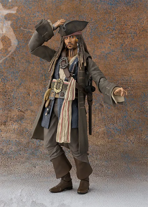 

Birthday Gift Supply Dead Men Tell No Tales Action Figure Collection 15cm SHF Captain Jack Sparrow Movable Model