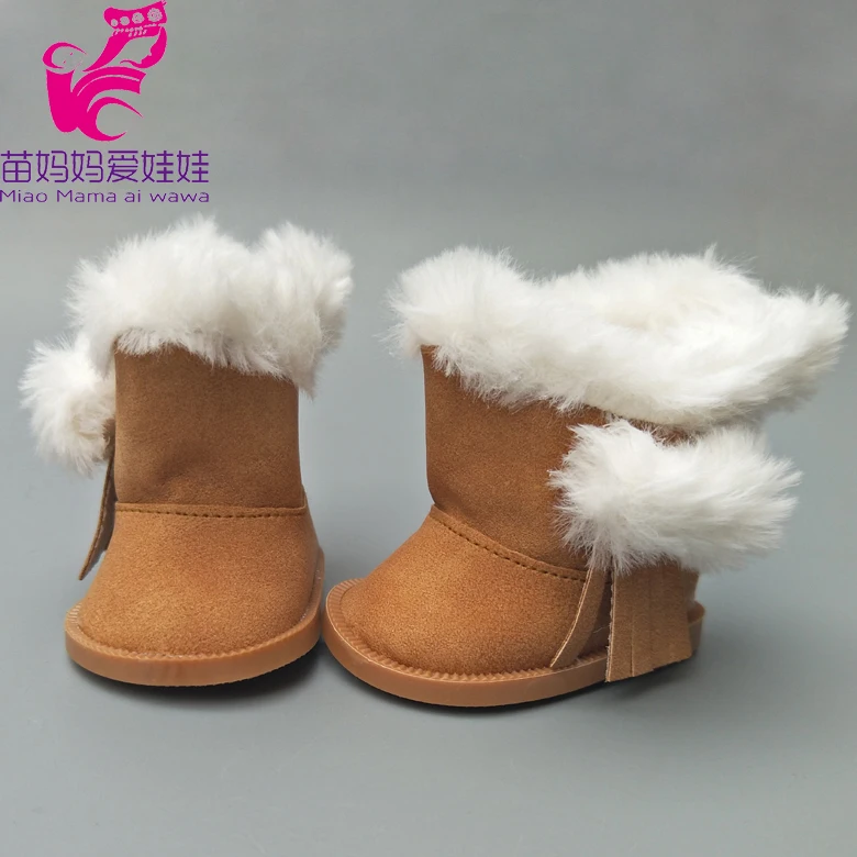 Black Boots Casual Shoes with Metal Button for 18inch American Doll Kid Gift
