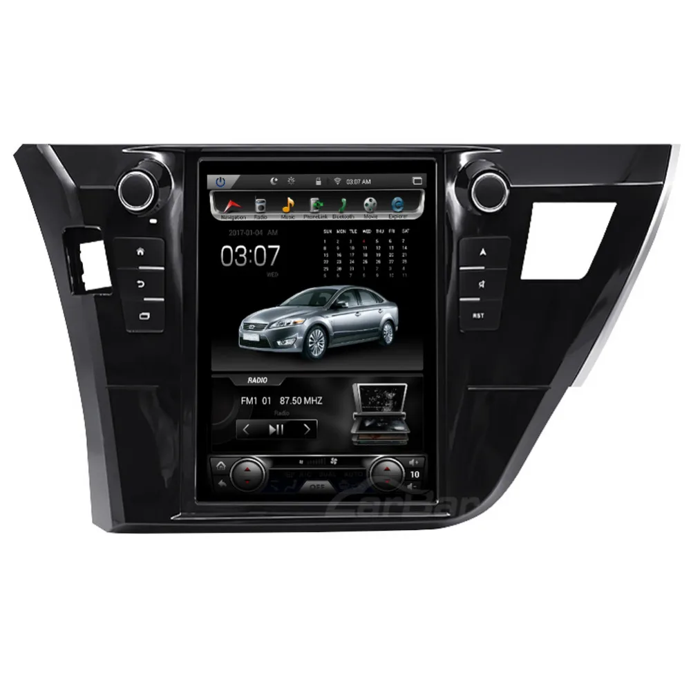 Sale 10" Vertical Screen Tesla Style 1024*768 Android Car DVD GPS Navigation Radio Audio Player for Toyota Corolla 2013-2017 Auto AC 2