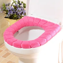 Горячая квалифицированная 1 шт. теплая и удобная накидка на сиденье для унитаза для ванной комнаты, 7 цветов, хлопковые подушечки на подставке