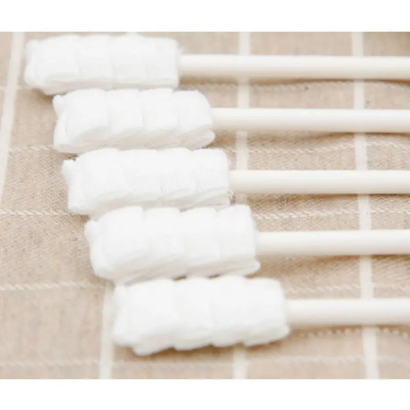 30Pcs Disposable Baby cotton buds Toothbrush Paper Rod Handle Tongue Cleaner Gauze Infant Oral Cleaning Stick