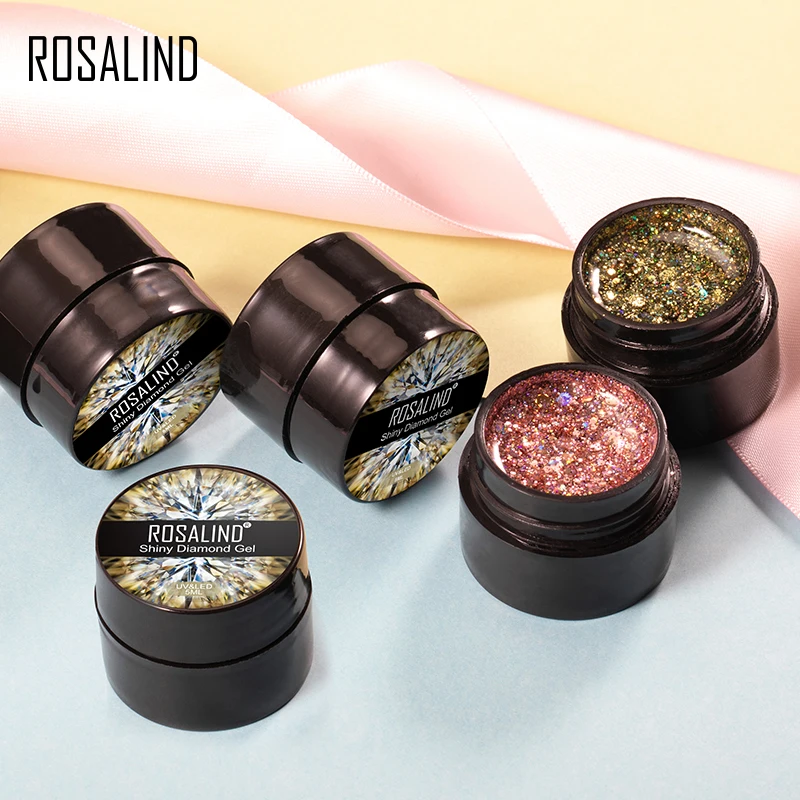 ROSALIND 5 мл Гель лак для ногтей Блестящий Алмазный Блеск полуперманентные УФ
