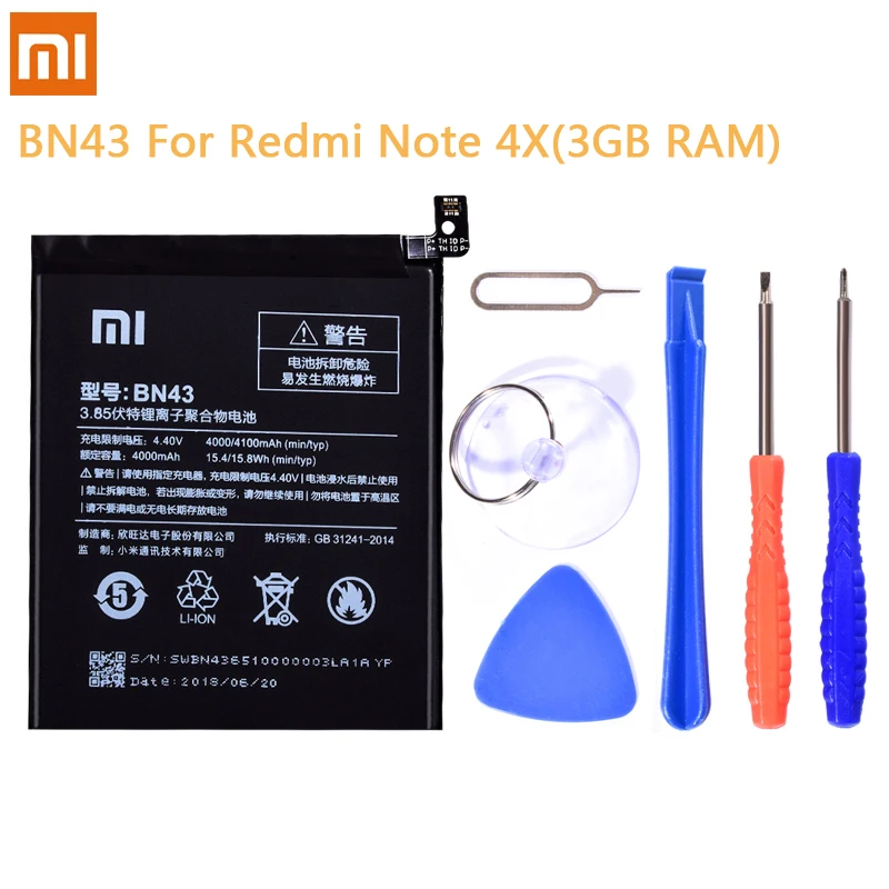 Оригинальный BN41 BN43 BM45 BM46 BM42 батарея для Xiaomi Redmi Note 4 Hongmi 4X оригинальная замена