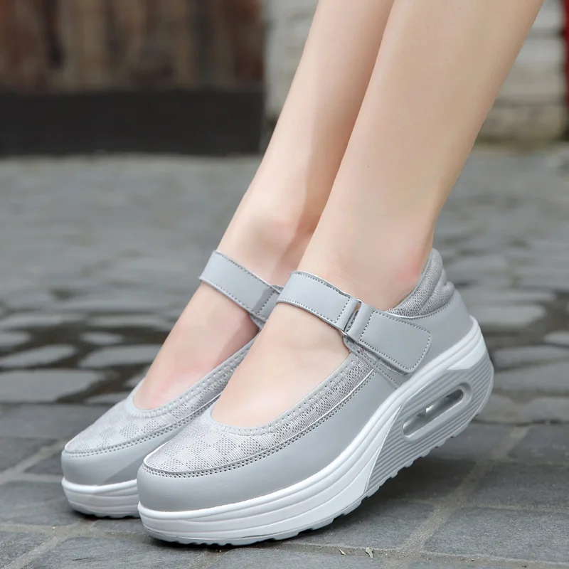 

Fashion Women Shoes Mesh Women Shoes 2019 Summer Rocking Shoes Black Cushion Breathable Casual Ladies Shoes Sapato Feminino