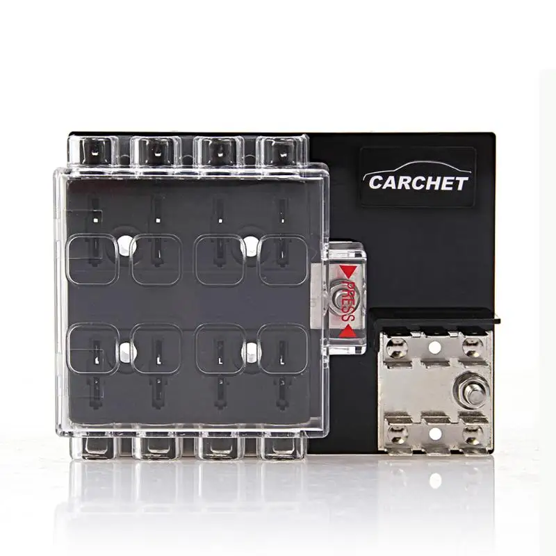 CARCHET Car Fuses 8 Way Block Holder Circuit Fuse Box with ... vehicle fuse box 