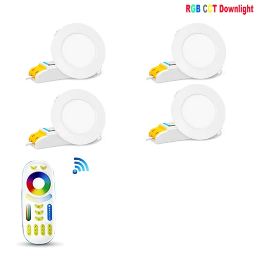 RGB CCT 6 Вт Dimmable светодиодный светильник Mi Light 2,4 г сенсорный пульт дистанционного управления 4 зоны беспроводной контроллер FUT092 FUT068 круглый светильник AC85-265V - Испускаемый цвет: 1 Remote 4 Lights