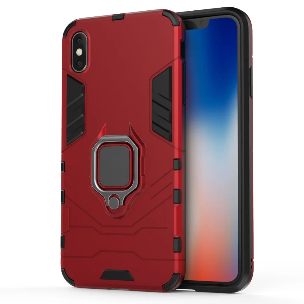 PC Прочный Силиконовый Броня чехол для iPhone XS MAX Kickstand Case палец кольцо противоударный чехол-подставка для телефона для iPhone XS MAX 6,5"