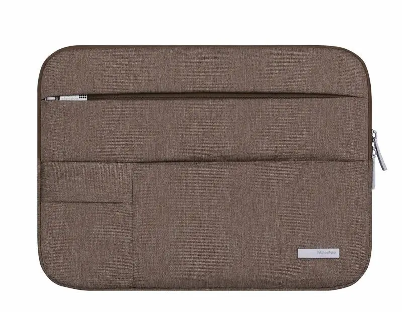 Nylon Brown Dark Grey Sleeve Case For Laptop 15.6 inch, Notebook Bag For Asus Lenovo Acer Dell HP Drop Shiping